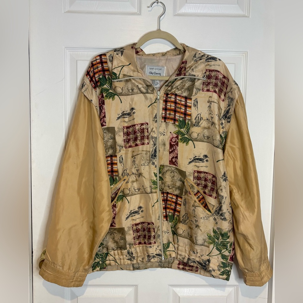 Vintage Oleg Cassini Silk Jacket in Cream